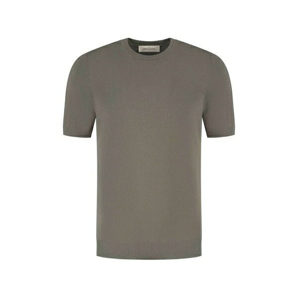 グランサッソ メンズ プルオーバー トップス Ribbed t-shirt Brown