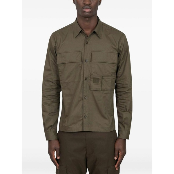 シーピーカンパニー メンズ プルオーバー トップス Chest-pockets long-sleeve shirt Green