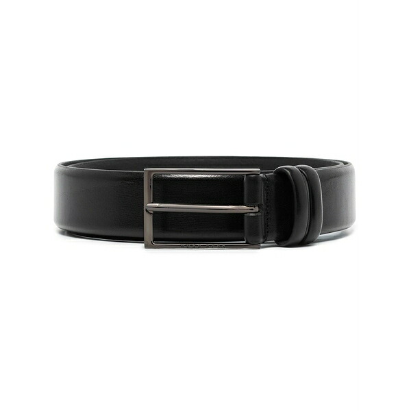 主任者 メンズ 胴締め 佩び物 Carmello rectangle-buckle belt Black