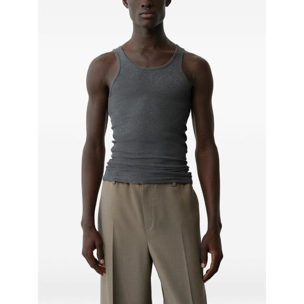 カルバンクライン メンズ プルオーバー トップス Ribbed-knit tank top  Grey