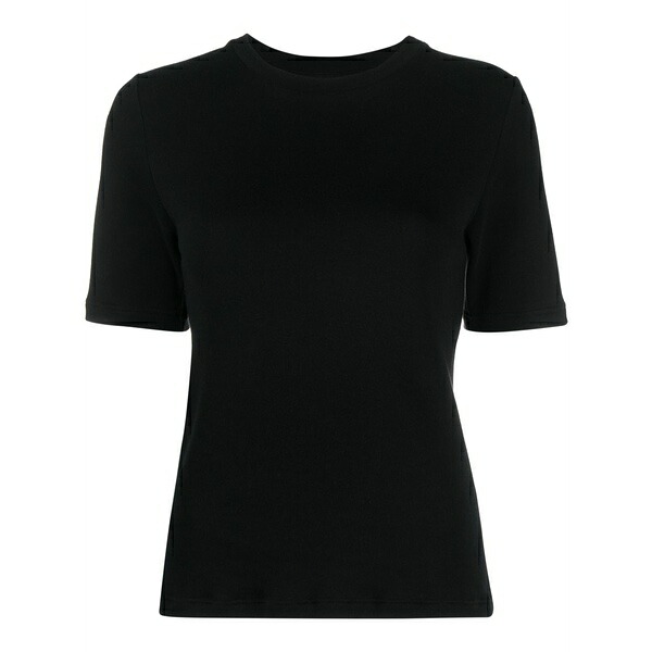 ラ 寄せあわせ レディース ティーシャツ トップス Short-sleeve cotton t-shirt Black