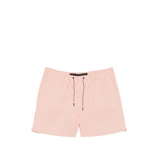 アールアールディ メンズ 心地よいズボン下 ボトムス Striped drawstring swim shorts Orange