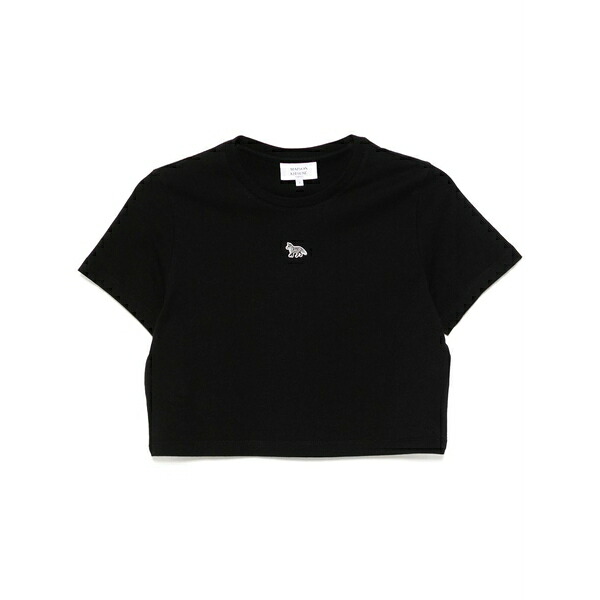 住み家 稲荷 レディース ティーシャツ トップス Baby fox patch t-shirt Black