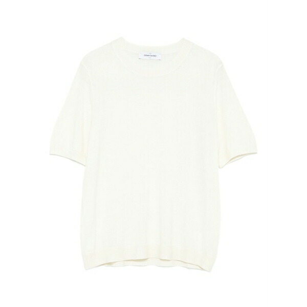 グランサッソ レディース プルオーバー トップス Short-sleeve knit top White