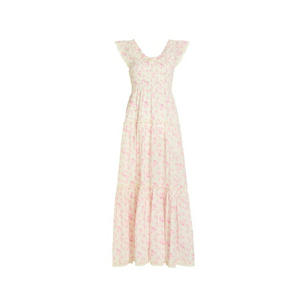 ラブスハックファンシー レディース ワンピース トップス Floral-print tiered dress Neutrals｜asty