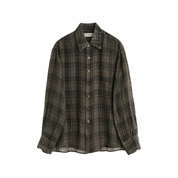 アワーレガシー メンズ プルオーバー トップス Above pocket checked shirt Grey