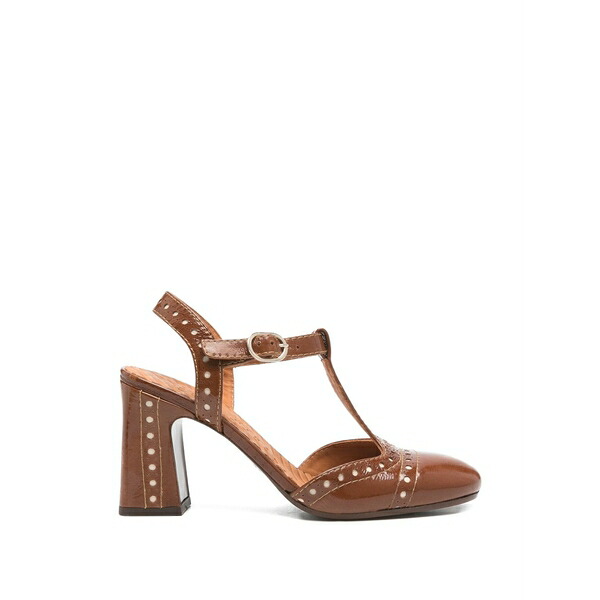 チエミハラ レディース パンプス シューズ Mira perforated t-赤ちょうちん heeled pumps Brown