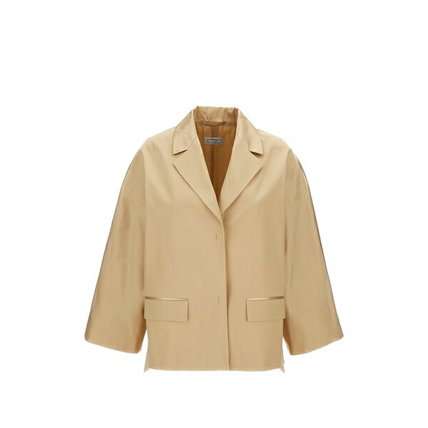 アルベルト ビアーニ レディース 上衣＆上衣 アウター Dropped-shoulder notched-lapels jacket Neutrals
