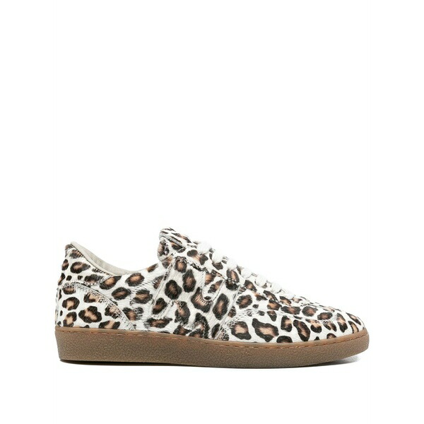 エムエスジイエム レディース スニーカー シューズ Leopard-print calf-leather sneakers Neutrals