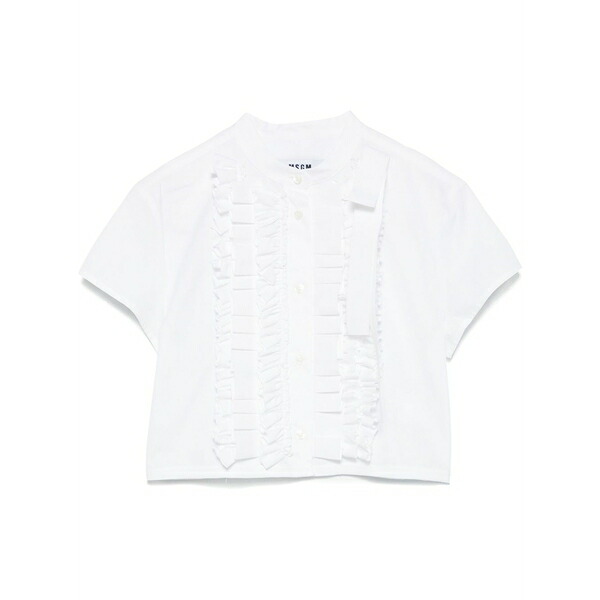 エムエスジイエム レディース プルオーバー トップス Ruffled shirt White
