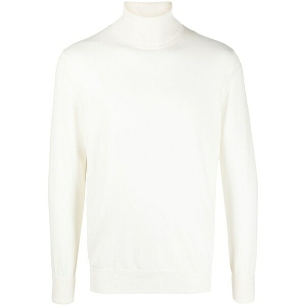 バランタイン メンズ 編み物\u0026プルオーバー アウター Logo-embroidered roll-neck cashmere jumper White