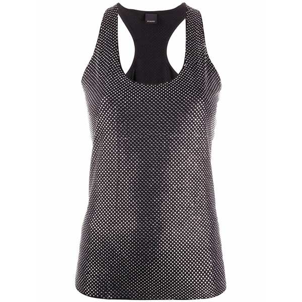 ピンコ レディース カットソー トップス Strass tank top Black