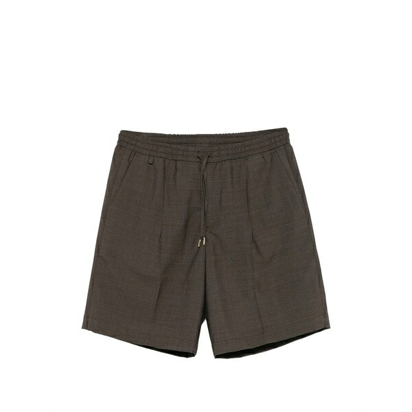 ブリ後ろ側 1949 メンズ 心地よいズボン下 ボトムス Pleated drawstring shorts Brown