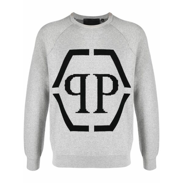 フィリップ飾り気の無い メンズ パーカー・スウェットシャツ アウター Logo-print sweatshirt Grey