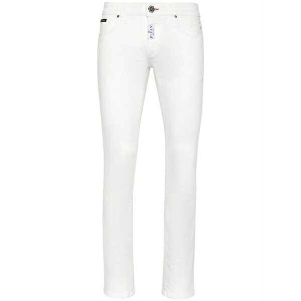 フィリップ飾り気の無い メンズ ジーンズズボン下 ボトムス Low-rise skinny jeans White