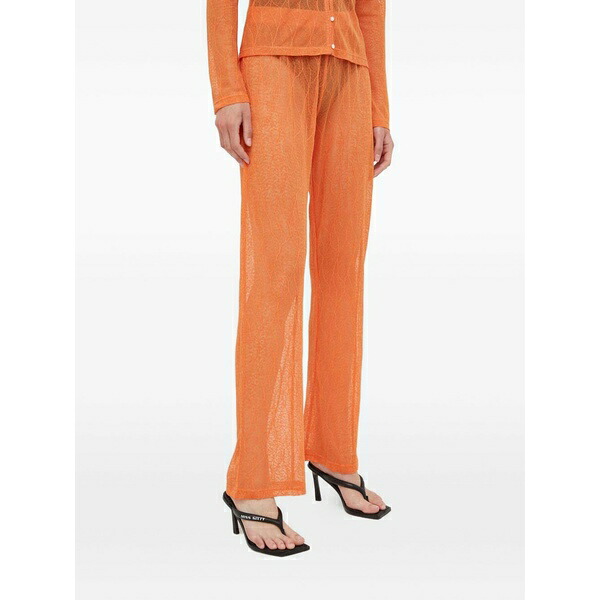 ルサム レディース 心地よいズボン下 ボトムス Openwork trousers Orange