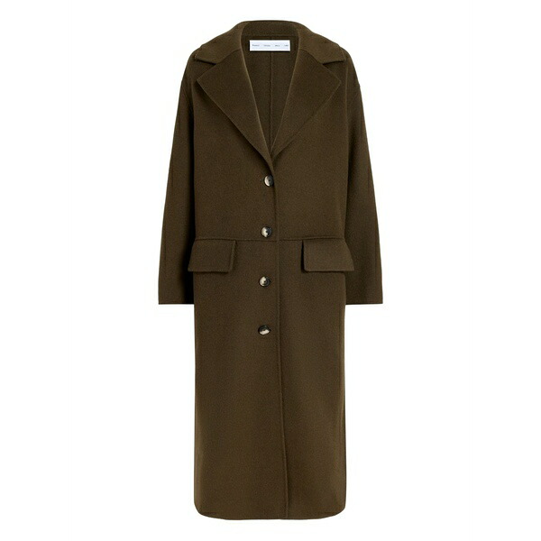 プロエンザ スクーラー 白いこと 付け札 レディース 厚地の外套 アウター Tammy button-fastening patch-pocket coat Brown