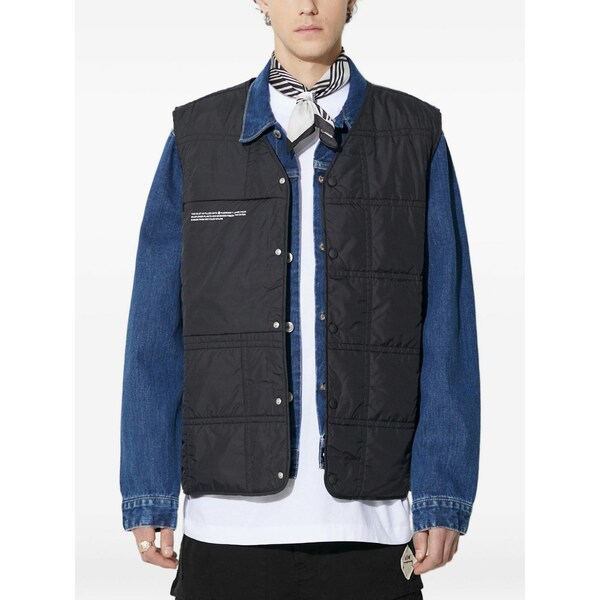パンガイア メンズ コート アウター Quilted-pattern gilet Black｜asty