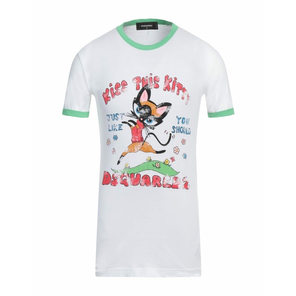 【送料無料】 ディースクエアード メンズ Tシャツ トップス T-shirts White