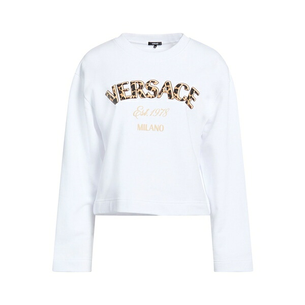【貨物輸送無料】 ヴェルサーチ レディース パーカー・スウェットシャツ アウター Sweatshirts White