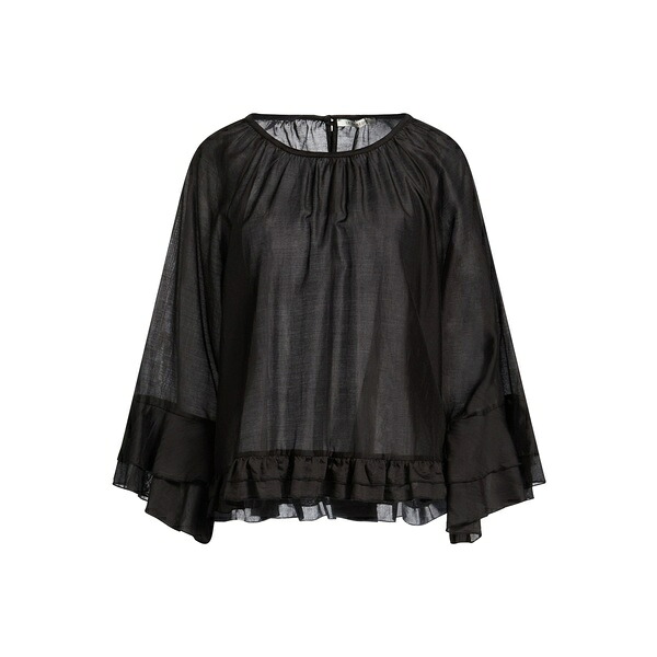 【送料無料】 ル ストレーゲ レディース Tシャツ トップス Tops Black|asty