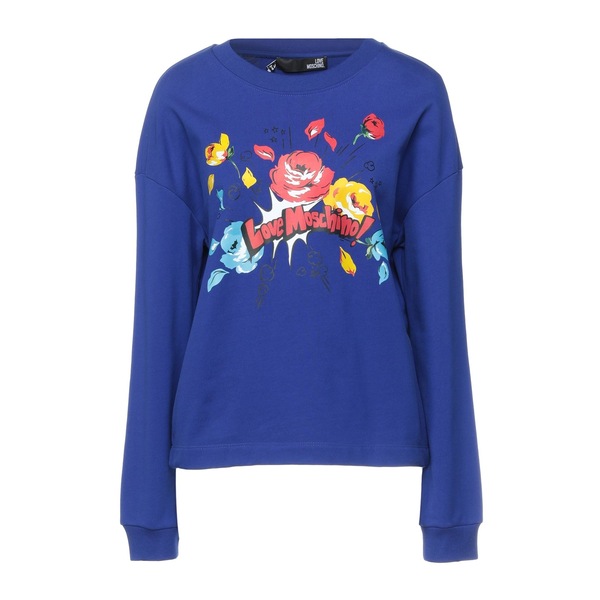 【貨物輸送無料】 モスキーノ レディース パーカー・スウェットシャツ アウター Sweatshirts Blue