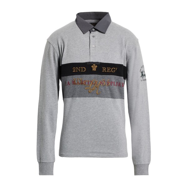 【送料無料】 ラ マルティーナ メンズ Tシャツ トップス Polo shirts Grey|asty