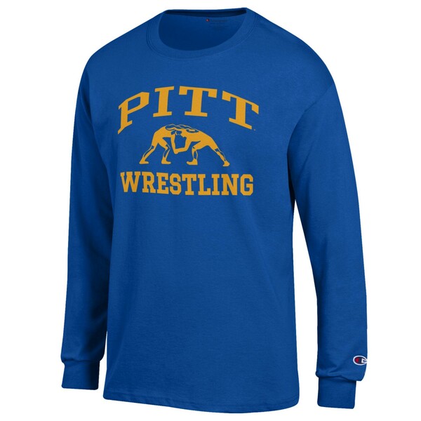 チャンピオン メンズ Tシャツ トップス Pitt Panthers Champion Wrestling Icon Long Sleeve  TShirt Royal トップス | amk.kz