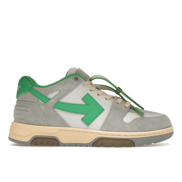 OFF-WHITE オフホワイト メンズ スニーカー 【OFF-WHITE Out Of Office OOO Low Tops Light Grey Green】 サイズ US_7(25.0cm) Light Grey/Green/White｜asty