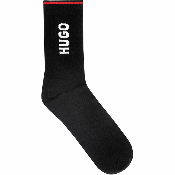 フューゴ メンズ 靴下 アンダーウェア Hugo Boss 2 Pack of Side Logo Crew Socks Mens 日本製