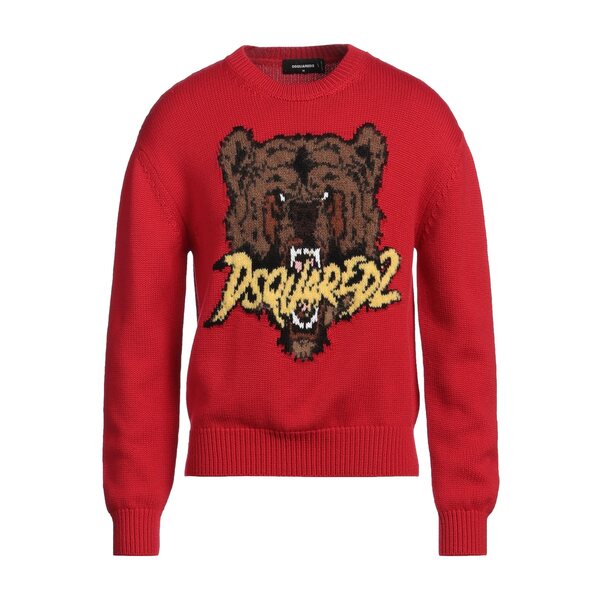 【貨物輸送無料】 ディースクエアード メンズ 編み物\u0026スウェーター アウター Sweaters Red