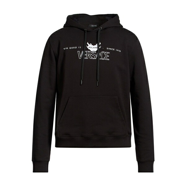 【貨物輸送無料】 ヴェルサーチ メンズ パーカー・スウェットシャツ アウター Sweatshirts Black