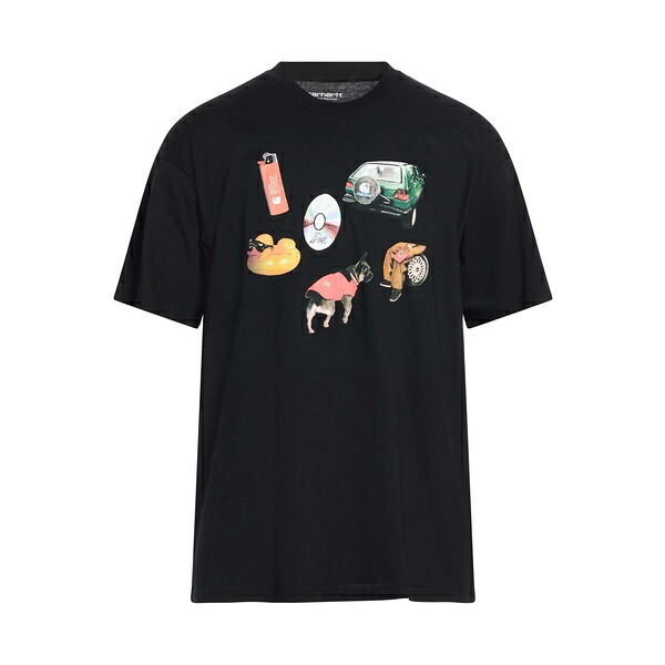 【貨物輸送無料】 鉄道車両ハート型 メンズ プルオーバー トップス T-shirts Black
