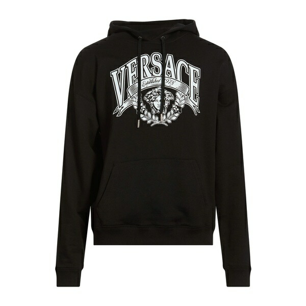 【貨物輸送無料】 ヴェルサーチ メンズ パーカー・スウェットシャツ アウター Sweatshirts Black