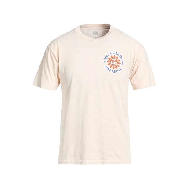 【送料無料】 オベイ メンズ Tシャツ トップス T-shirts Beige｜asty