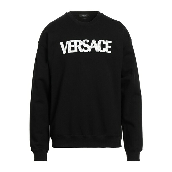 【貨物輸送無料】 ヴェルサーチ メンズ パーカー・スウェットシャツ アウター Sweatshirts Black