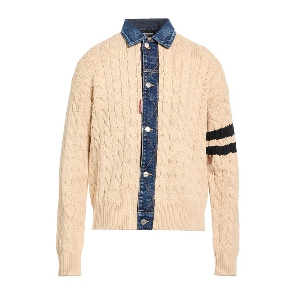 【貨物輸送無料】 ディースクエアード メンズ ジレー アウター Cardigans Beige