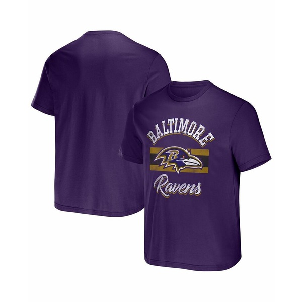 2021年最新海外 ファナティクス メンズ Tシャツ トップス Men's NFL x Darius Rucker Collection by Purple Baltimore Ravens Stripe T-shirt sleepyhollowevents.com