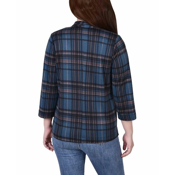 てなグッズやニューヨークコレクション レディース ジャケット＆ブルゾン アウター Petite Sleeve Ponte Jacket Mallard  Plaid レディースファッション