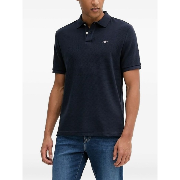 ガント メンズ スポーツシャツ トップス Logo-embroidery polo shirt Blue