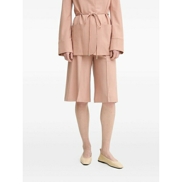 エーロン レディース 心地よいズボン下 ボトムス Tailored wide-leg shorts Pink