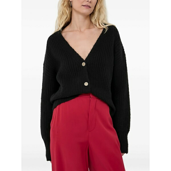 モーガンレーン レディース ジレー アウター V-neck cardigan Black