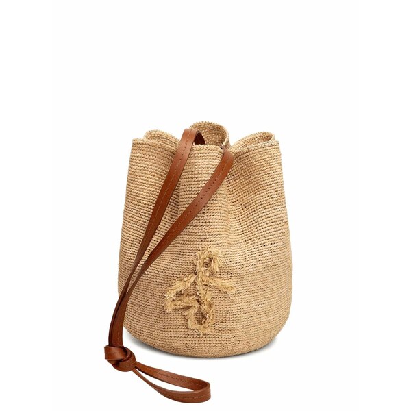 ラスランバジンスキー レディース ショルダーバッグ 御徒面子 The hatbag raffia drawstring shoulder bag Neutrals
