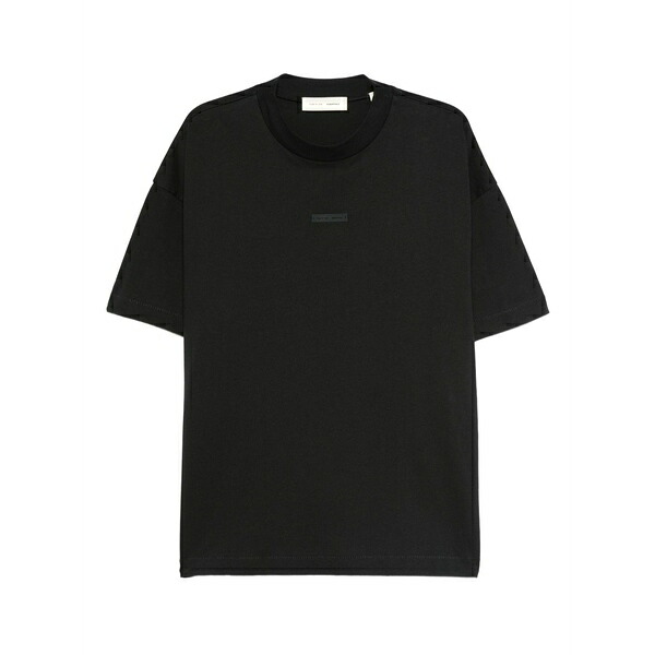エフオージーエッセンシャルズ メンズ プルオーバー トップス Logo-plaque cotton t-shirt Black