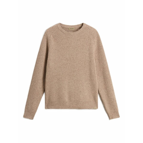 羊毛 一財産 メンズ 編み物\u0026プルオーバー アウター Rib-knit crew neck sweater Neutrals