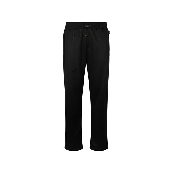 フィリップ飾り気の無い メンズ 心地よいズボン下 ボトムス Logo-embellished track pants Black