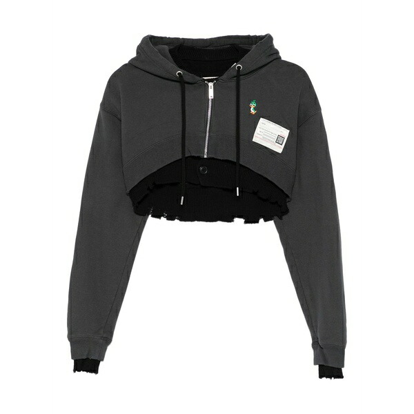ミハラヤスヒロ レディース 上衣＆上衣 アウター Layered hooded cropped jacket Black