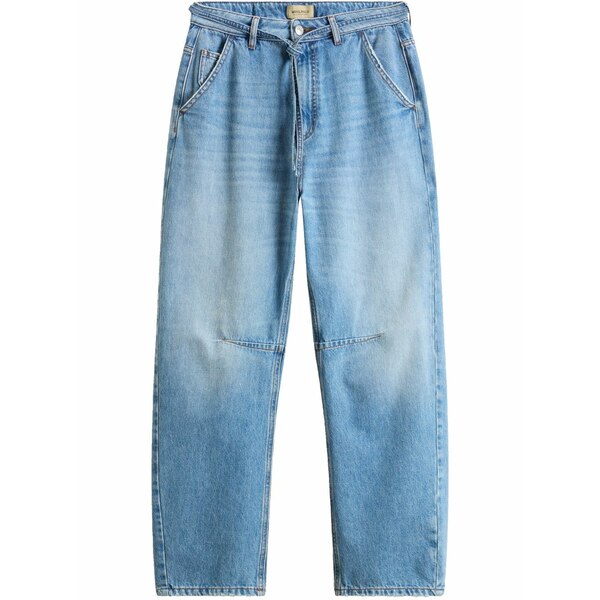 羊毛 資産家 レディース ジーンズズボン下 ボトムス Belted jeans Blue
