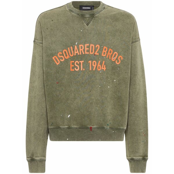 ディースクエアード メンズ パーカー・スウェットシャツ アウター Logo-print sweatshirt Green