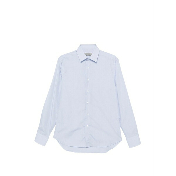 カナーリ メンズ ティーシャツ トップス Micro-check shirt Blue